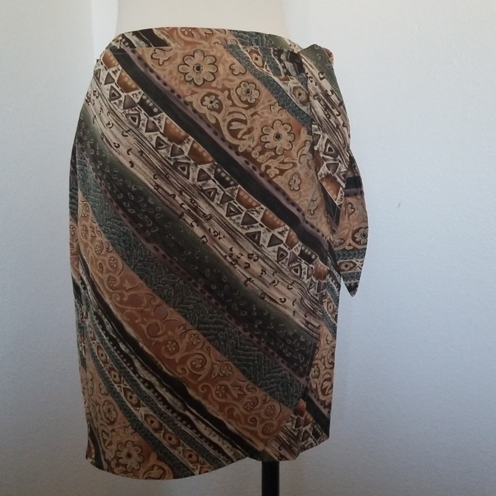 Vintage Synari color block skirt